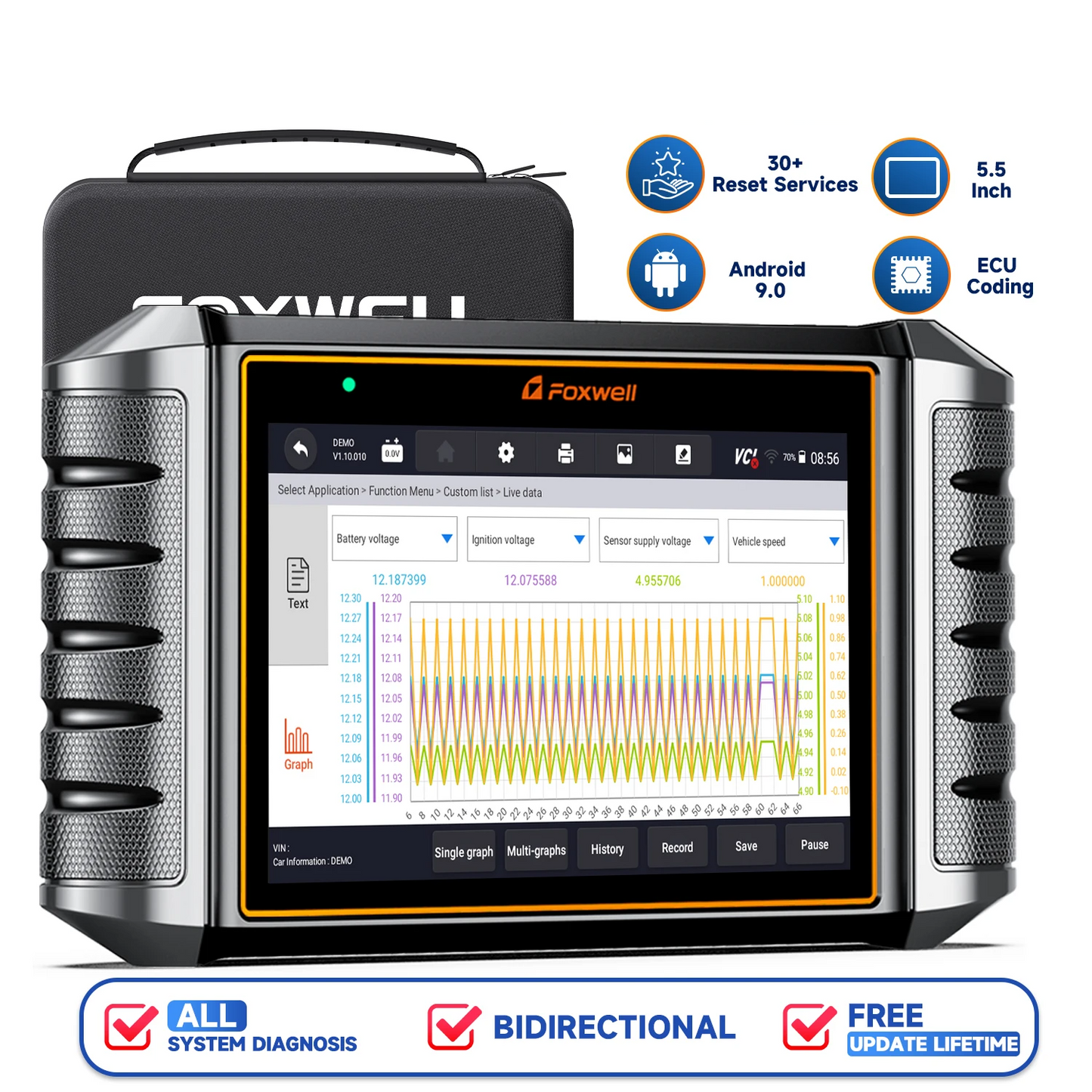 OBD2 Full System Diagnostic Scanner ECU Coding Active Test