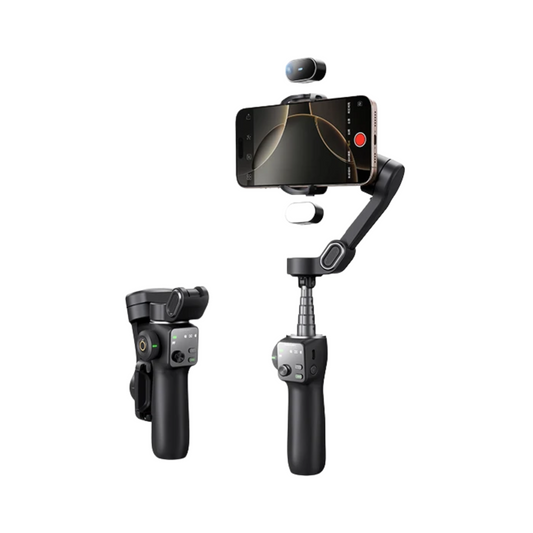 Travel Gimbal Kit with Selfie Stick for iPhone Android Black