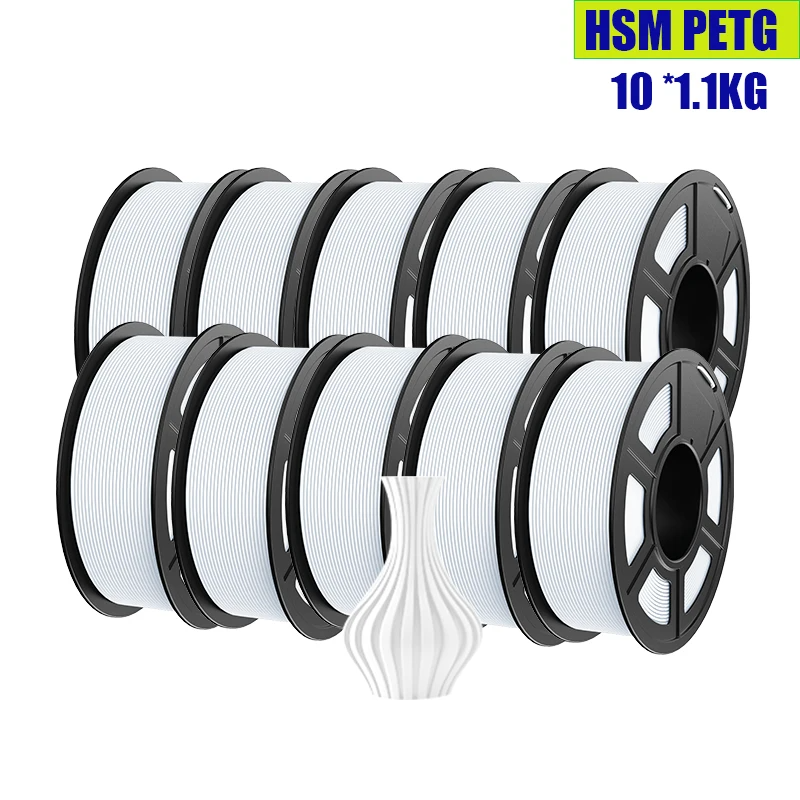 Smooth Matte White PETG 10 Rolls for 3D Printing