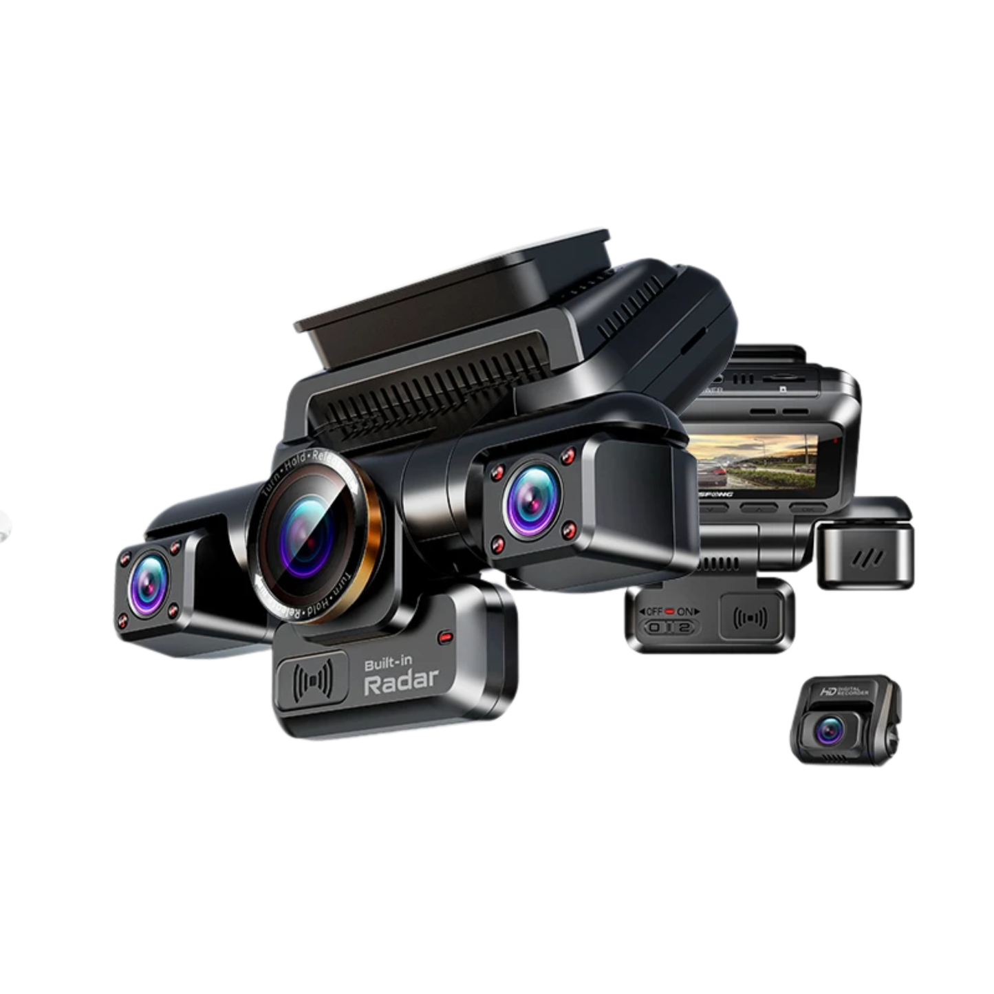 4K 4 Channel Car Dash Cam WiFi GPS 128GB