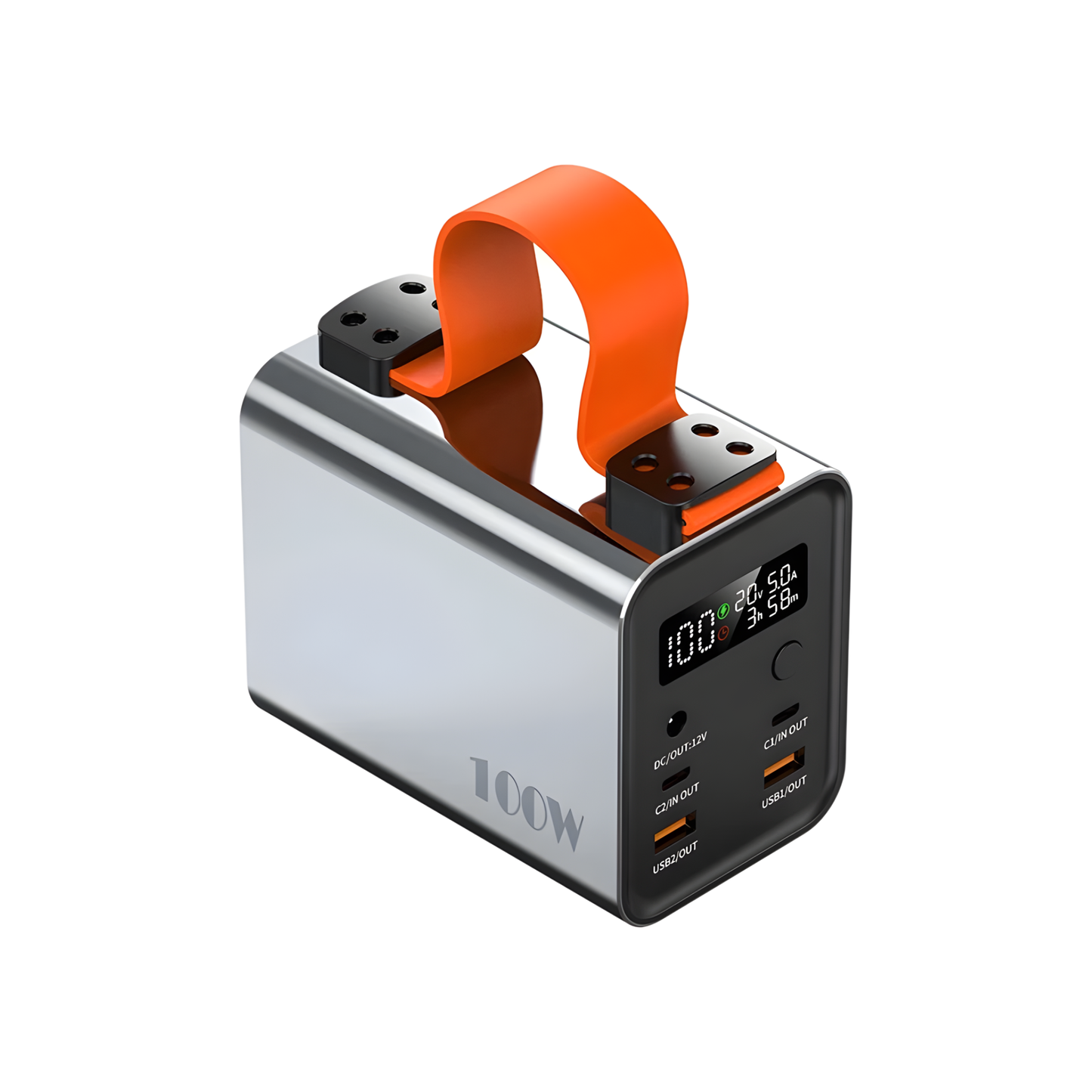 60000mAh 100W PD USB-C Portable Power Bank Silver