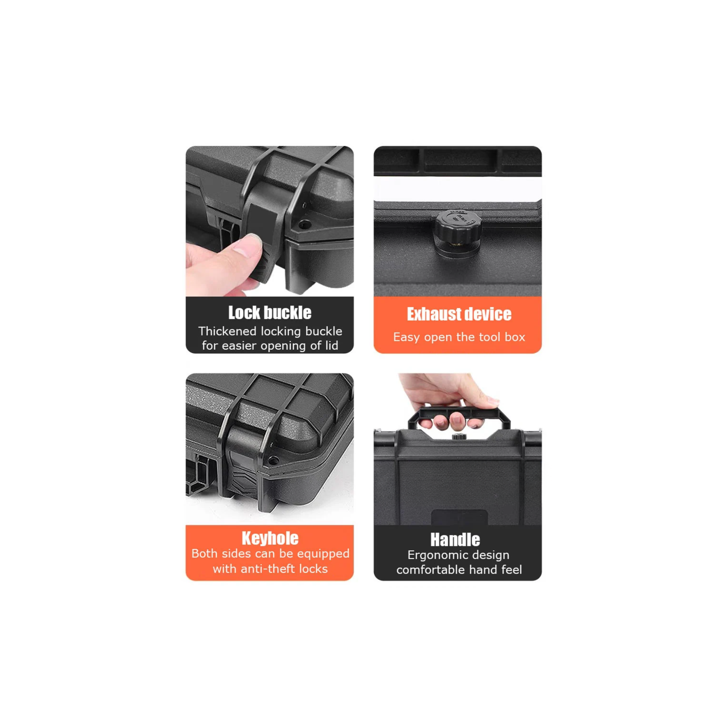 Portable Hard Plastic Tool Box 420x360x120mm