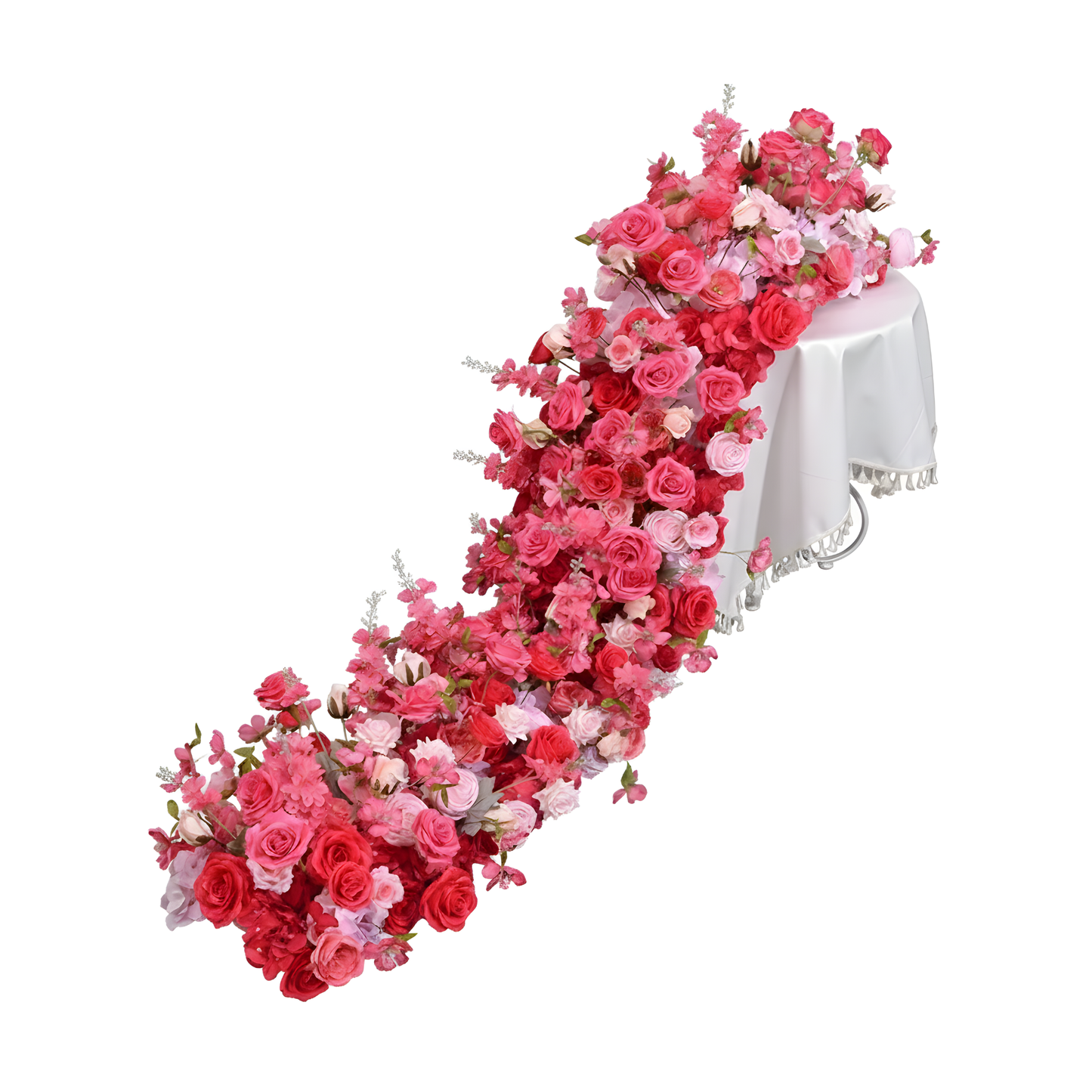 Romantic Faux Rose Garland for Party Backdrop