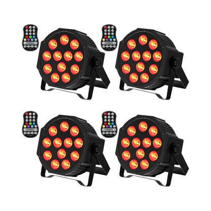 4PCS Battery LED Par Light RGBW DMX Stage Effect
