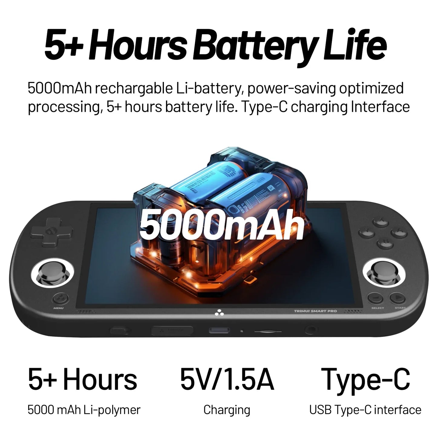 Smart Retro Gaming Console 4.96 Inch IPS Screen Linux
