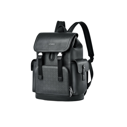 Waterproof Leather Business Backpack with Laptop Compartment 18L