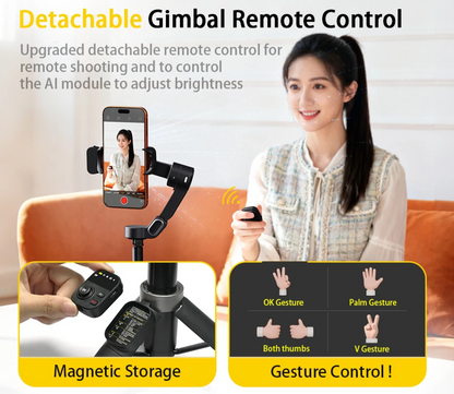 3-Axis Smartphone Gimbal with AI Face Tracking