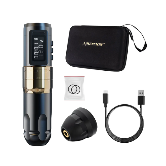 Gold Tattoo Machine Pen 1800 Milliamp Coreless Motor