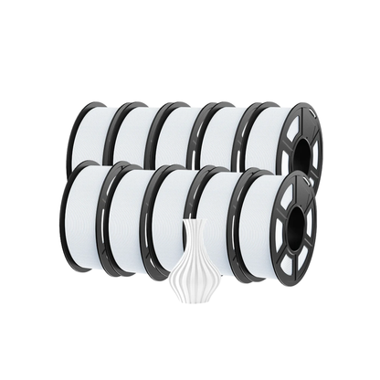 Smooth Matte White PETG 10 Rolls for 3D Printing