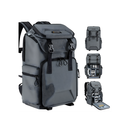 Gray 25L Camera Laptop Backpack for DSLR & Mirrorless