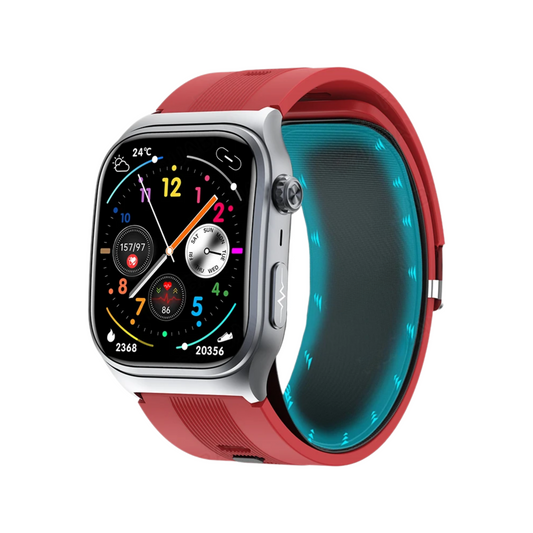 Red Smart Watch with ECG Blood Pressure and Bluetooth Call