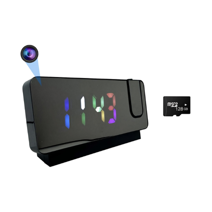 4K WiFi Security Camera Alarm Clock with 128GB Card