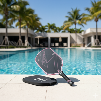 Pink Carbon Fiber Pickleball Paddle with Foam Edge Control
