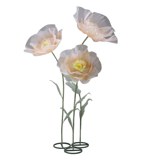 Artificial Poppy Flower Stem Wedding Home Decoration orange