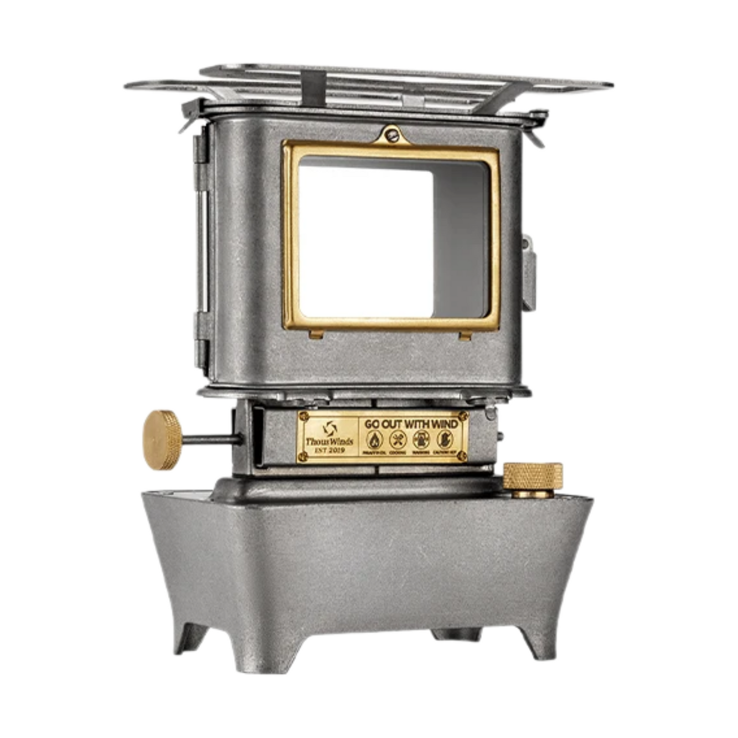 Retro Silver Outdoor Lantern Oil Lamp Stove for Camping & Hiking