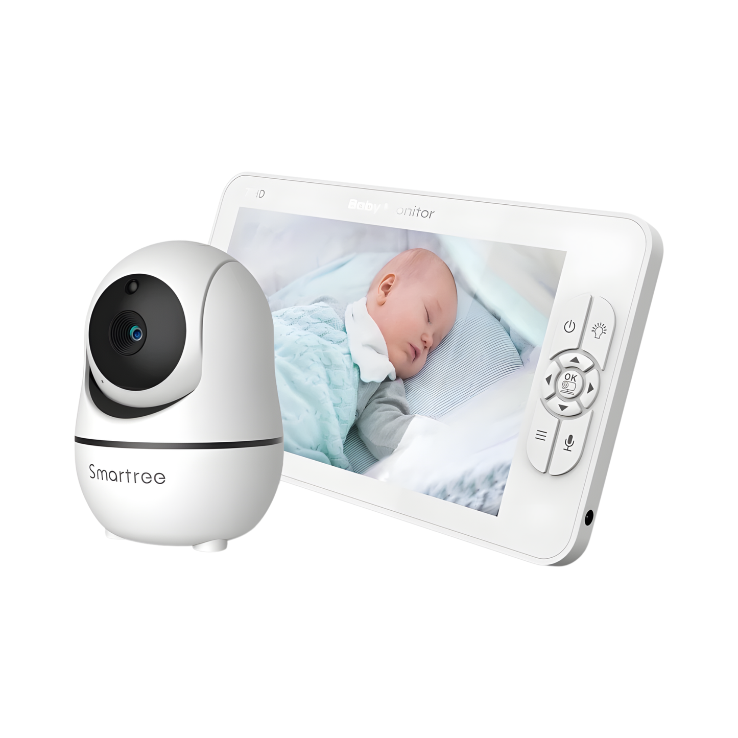 7 Inch 720P Video Baby Monitor Dual Cam Split