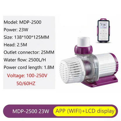 Compact 23W Adjustable Fish Tank Pump with LCD Display