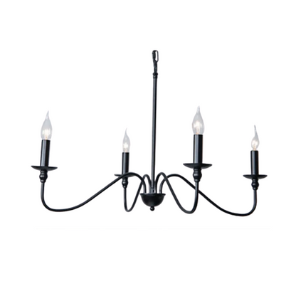 Retro Black 4 Light Chandelier Vintage Ceiling Lamp