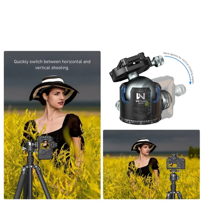 52mm Low Profile Tripod Ball Head Arca Quick Release Plate