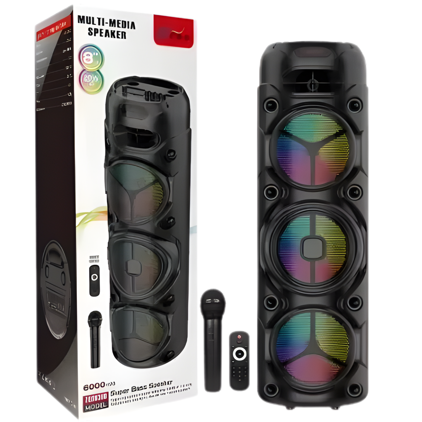40W Wireless Bluetooth Party Speaker with LED Lights