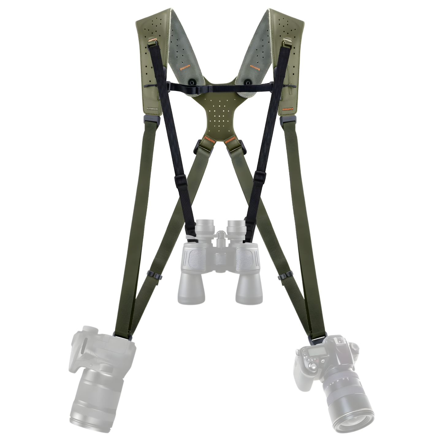 Professional Dual Camera Harness with Adjustable Leather Straps