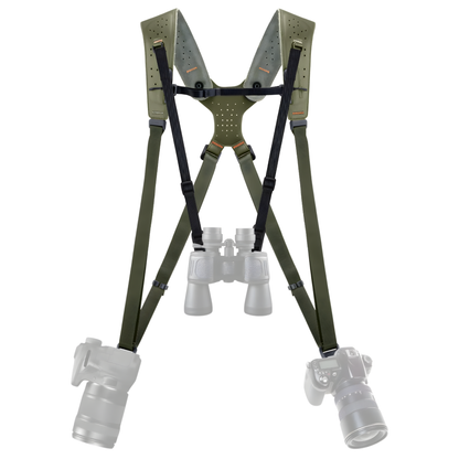 Professional Dual Camera Harness with Adjustable Leather Straps