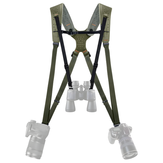 Professional Dual Camera Harness with Adjustable Leather Straps