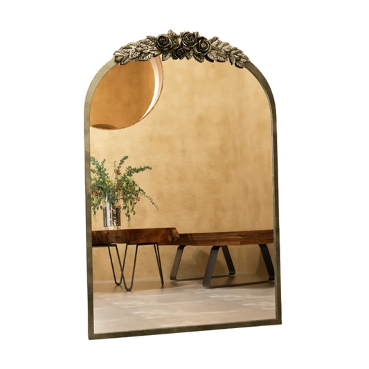 Decorative Baroque Arched Wall Mirror Vintage Frame