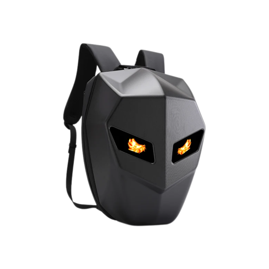 Black Large LED Motorcycle Travel Backpack with Hard Shell