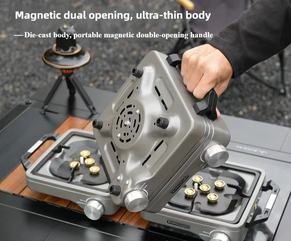 8800W Foldable Double Burner Camping Stove Purple