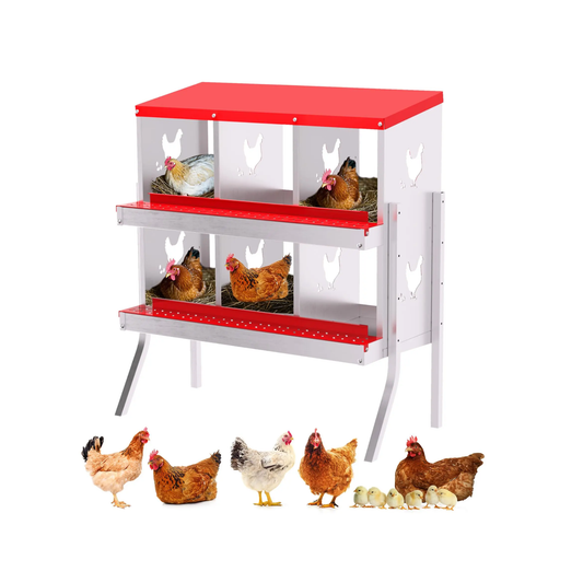Heavy Duty 6 Hole Chicken Nesting Box Red