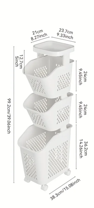 Portable Rolling Storage Basket for Clothes and Sundries