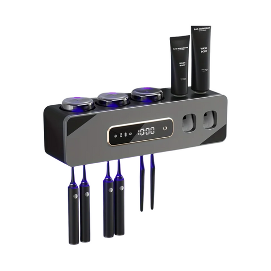 UV Sanitizing Toothbrush Holder with Automatic Toothpaste Dispenser