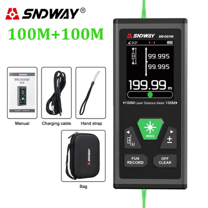 100M Green Laser Distance Measure with Digital Display