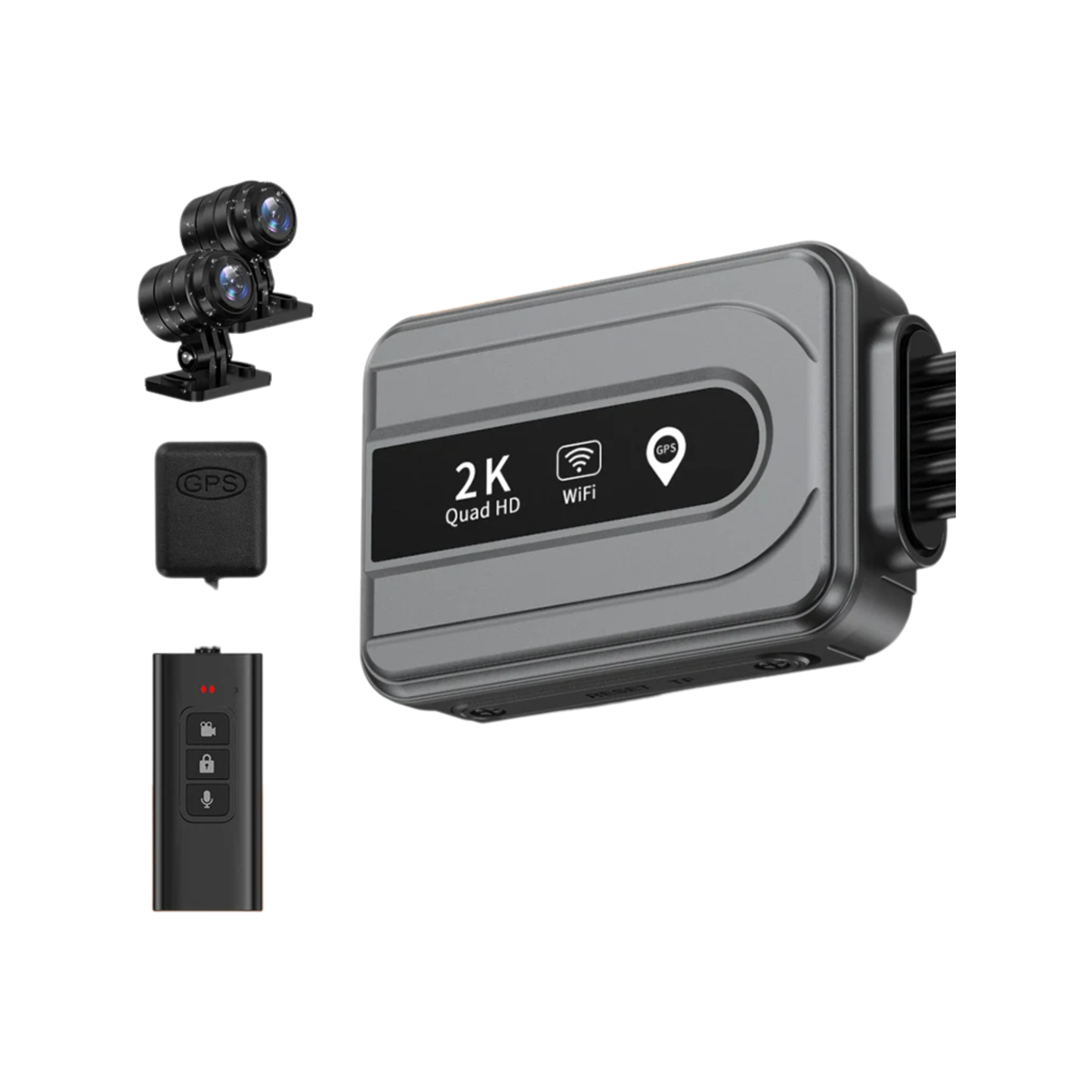 Waterproof Motorbike DVR Camera Dual Lens GPS Ready