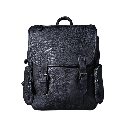 Men Leather Backpack 15.6 Inch Laptop Travel School Bag