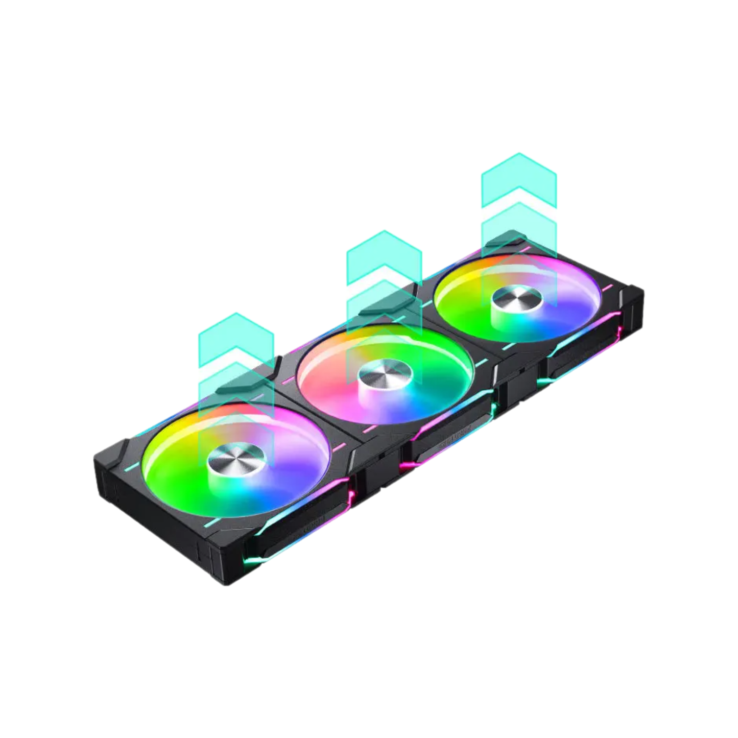 Black 140mm Reversed Case Fans 3-Pack with D-RGB Control