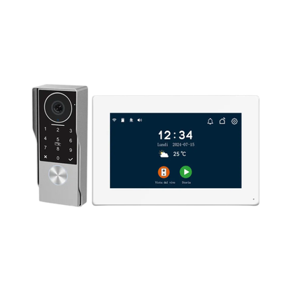 White 7" Wired Smart Doorbell with 1080p Camera and Touch Screen