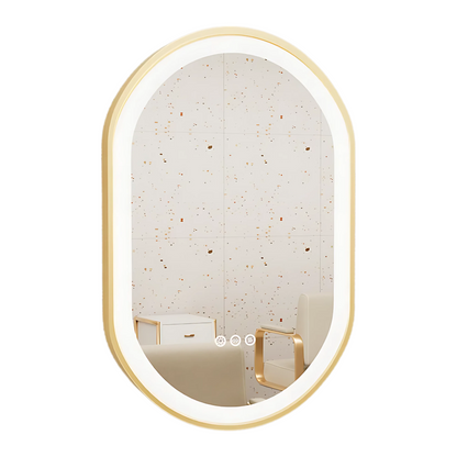 80cm Oval LED Bathroom Mirror with Demister Pad