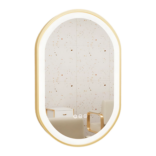 80cm Oval LED Bathroom Mirror with Demister Pad