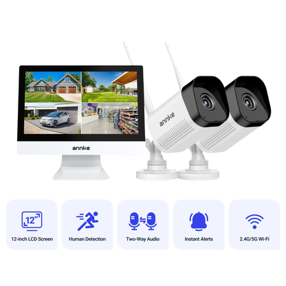 8MP Dual Camera WiFi Security System with Night Vision