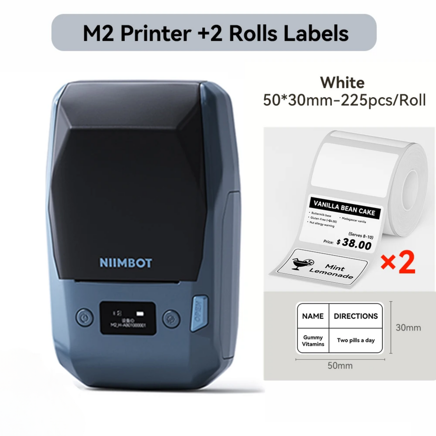 Wireless Thermal Label Printer 300DPI with White Labels