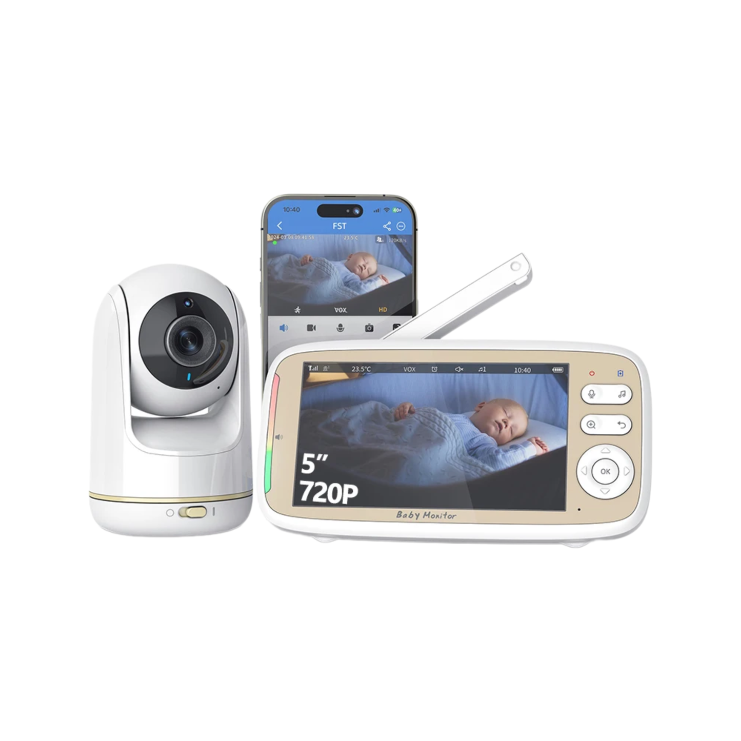 Wireless 720P Baby Monitor with Night Vision & WiFi