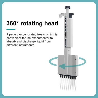Adjustable 8-Channel Pipette 50–300µl Lab Equipment