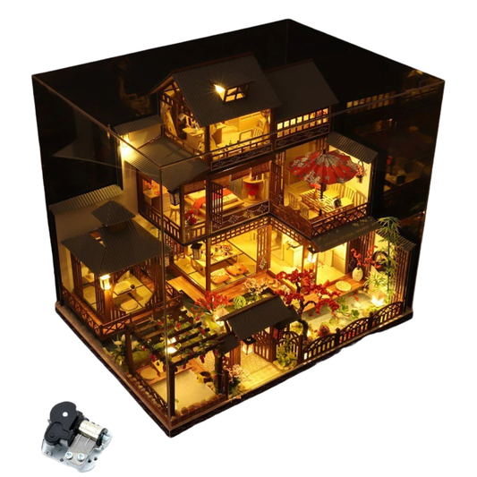 DIY Wooden Dollhouse Bookend with LED Music Cover