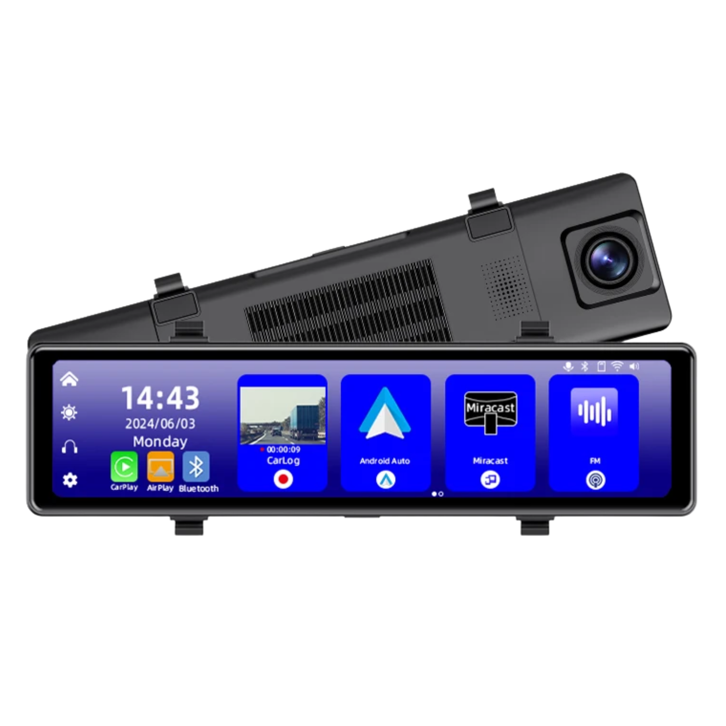 12 Smart 4K Dash Cam Mirror Rear Camera