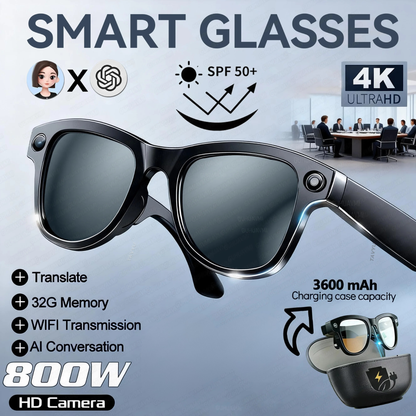 4K Camera Sunglasses with AI Translation 32GB