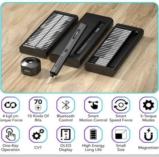 Rechargeable Motion Control Electric Screwdriver Set Plus Grey