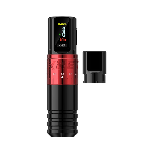 Red Adjustable Tattoo Machine with OLED Display
