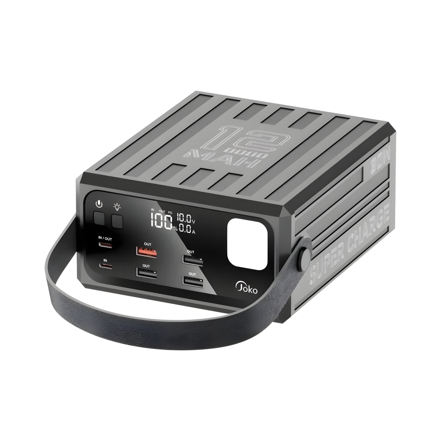 120000mAh Heavy Duty Power Bank 30W LCD Black